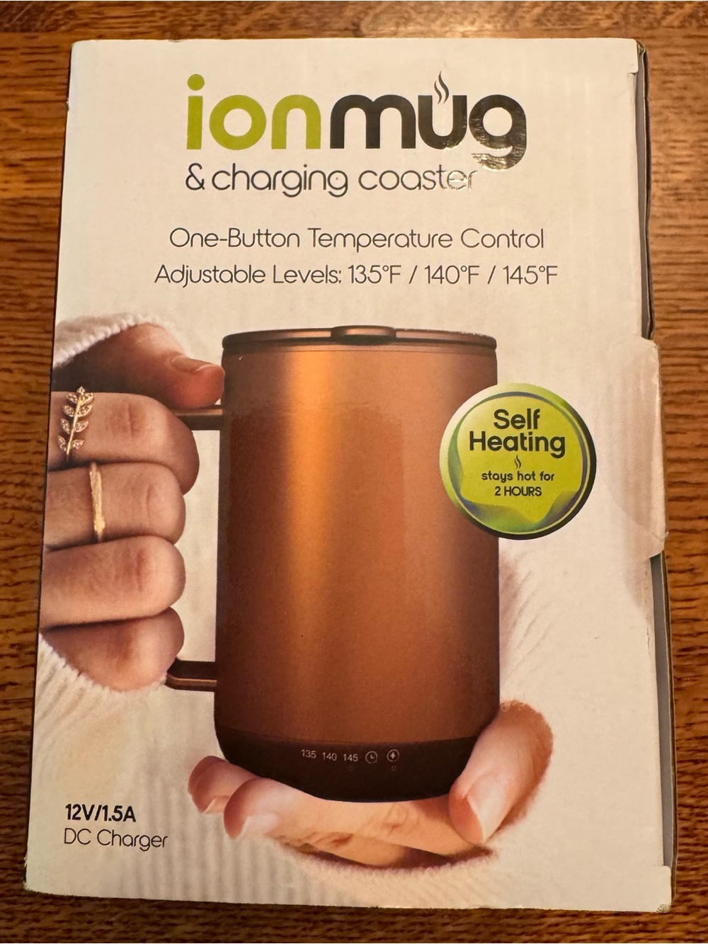 Self-Heating Coffee Mug in Metallic Bronze with Charging Coaster